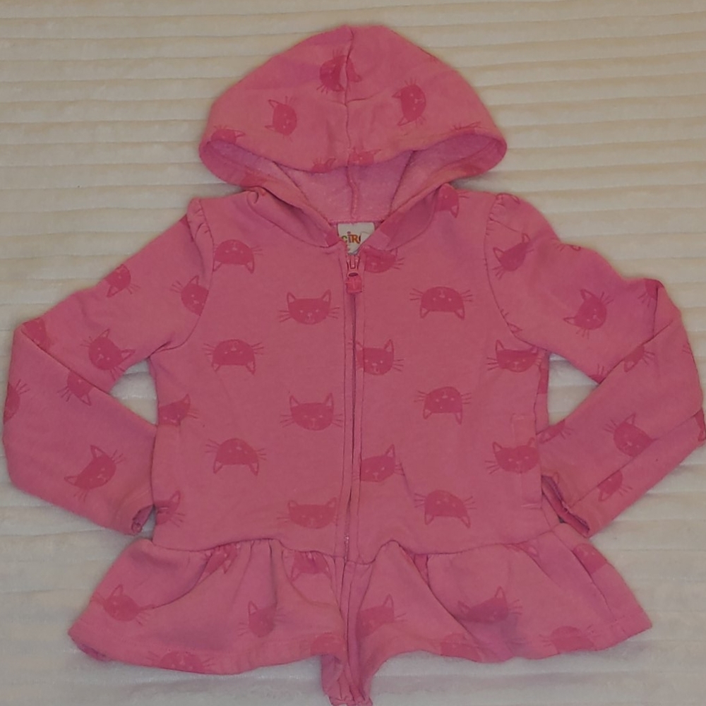 🎁Circo cat face zip up hoodie sz 4T